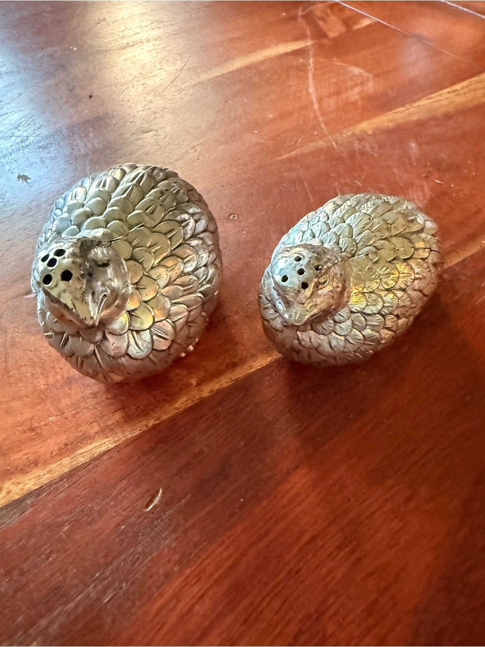 Vintage Silver-Toned Quail Salt & Pepper Shakers